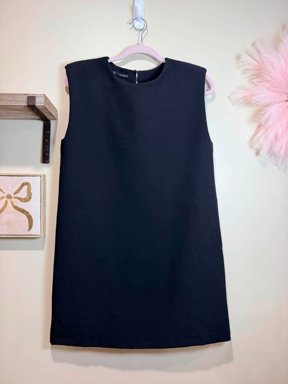 Zara Black Sleeveless Mini Shift Dress